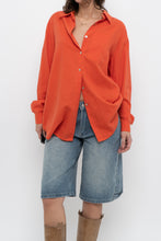 Load image into Gallery viewer, Vintage x EMMA JAMES Orange Linen Oversized Buttonup (XS-M)