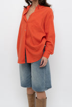 Load image into Gallery viewer, Vintage x EMMA JAMES Orange Linen Oversized Buttonup (XS-M)