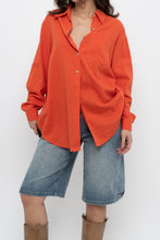 Load image into Gallery viewer, Vintage x EMMA JAMES Orange Linen Oversized Buttonup (XS-M)