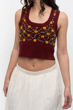 Load image into Gallery viewer, Vintage x Made in Hong Kong x CLUB MONACO Lambswool Burgundy Embroidered Top (XS, S)