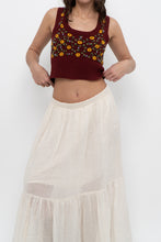 Load image into Gallery viewer, Vintage x Made in Hong Kong x CLUB MONACO Lambswool Burgundy Embroidered Top (XS, S)