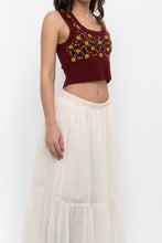 Load image into Gallery viewer, Vintage x Made in Hong Kong x CLUB MONACO Lambswool Burgundy Embroidered Top (XS, S)