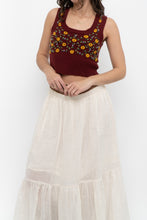 Load image into Gallery viewer, Vintage x Made in Hong Kong x CLUB MONACO Lambswool Burgundy Embroidered Top (XS, S)