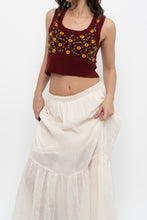 Load image into Gallery viewer, Vintage x Made in Hong Kong x CLUB MONACO Lambswool Burgundy Embroidered Top (XS, S)