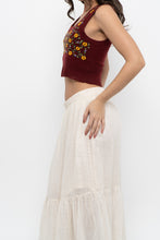 Load image into Gallery viewer, Vintage x Made in Hong Kong x CLUB MONACO Lambswool Burgundy Embroidered Top (XS, S)