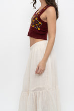Load image into Gallery viewer, Vintage x Made in Hong Kong x CLUB MONACO Lambswool Burgundy Embroidered Top (XS, S)