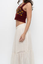 Load image into Gallery viewer, Vintage x Made in Hong Kong x CLUB MONACO Lambswool Burgundy Embroidered Top (XS, S)