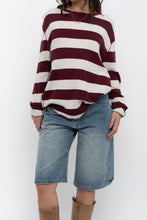 Load image into Gallery viewer, Vintage x GAP Burgundy, Cream Cotton Long Sleeve (XS-M)