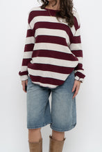 Load image into Gallery viewer, Vintage x GAP Burgundy, Cream Cotton Long Sleeve (XS-M)