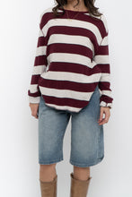 Load image into Gallery viewer, Vintage x GAP Burgundy, Cream Cotton Long Sleeve (XS-M)