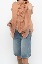 Load image into Gallery viewer, Vintage x JAEGER Blush Pink Silk Frilly Blouse (S, M)