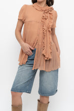 Load image into Gallery viewer, Vintage x JAEGER Blush Pink Silk Frilly Blouse (S, M)