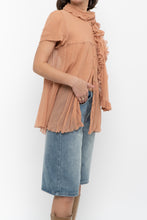 Load image into Gallery viewer, Vintage x JAEGER Blush Pink Silk Frilly Blouse (S, M)