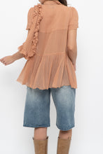 Load image into Gallery viewer, Vintage x JAEGER Blush Pink Silk Frilly Blouse (S, M)