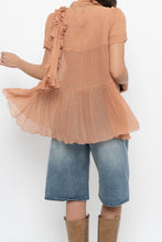 Load image into Gallery viewer, Vintage x JAEGER Blush Pink Silk Frilly Blouse (S, M)