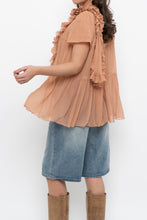 Load image into Gallery viewer, Vintage x JAEGER Blush Pink Silk Frilly Blouse (S, M)