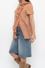 Load image into Gallery viewer, Vintage x JAEGER Blush Pink Silk Frilly Blouse (S, M)