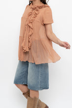 Load image into Gallery viewer, Vintage x JAEGER Blush Pink Silk Frilly Blouse (S, M)