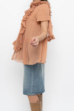Load image into Gallery viewer, Vintage x JAEGER Blush Pink Silk Frilly Blouse (S, M)