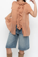 Load image into Gallery viewer, Vintage x JAEGER Blush Pink Silk Frilly Blouse (S, M)