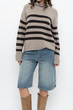 Load image into Gallery viewer, BANANA REPUBLIC x Brown Striped Cashmere Turtleneck (XS-M)