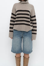 Load image into Gallery viewer, BANANA REPUBLIC x Brown Striped Cashmere Turtleneck (XS-M)