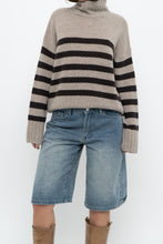 Load image into Gallery viewer, BANANA REPUBLIC x Brown Striped Cashmere Turtleneck (XS-M)