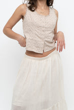 Load image into Gallery viewer, Vintage x GUESS JEANS Beige Eyelette Cotton Tank (S)