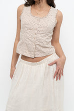 Load image into Gallery viewer, Vintage x GUESS JEANS Beige Eyelette Cotton Tank (S)