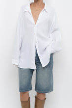 Load image into Gallery viewer, 4OUR DREAMERS x White Cotton Textured Oversized Buttonup (XS-XL)