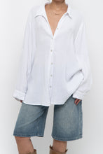 Load image into Gallery viewer, 4OUR DREAMERS x White Cotton Textured Oversized Buttonup (XS-XL)