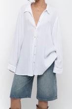 Load image into Gallery viewer, 4OUR DREAMERS x White Cotton Textured Oversized Buttonup (XS-XL)