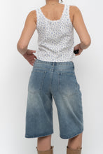 Load image into Gallery viewer, Modern x White, Blue Floral Pointelle Crop (S-L)