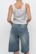 Load image into Gallery viewer, Modern x White, Blue Floral Pointelle Crop (S-L)