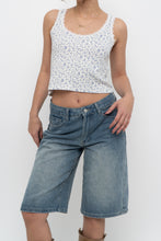 Load image into Gallery viewer, Modern x White, Blue Floral Pointelle Crop (S-L)