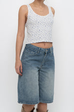 Load image into Gallery viewer, Modern x White, Blue Floral Pointelle Crop (S-L)