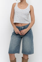 Load image into Gallery viewer, Modern x White, Blue Floral Pointelle Crop (S-L)