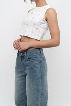 Load image into Gallery viewer, Modern x White, Yellow Floral Pointelle Crop (XS, S)