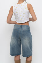 Load image into Gallery viewer, Modern x White, Yellow Floral Pointelle Crop (XS, S)