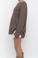 Load image into Gallery viewer, Vintage x Brown, White Striped Cotton Knit Long Sleeve (XS-M)