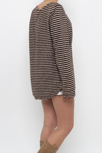 Load image into Gallery viewer, Vintage x Brown, White Striped Cotton Knit Long Sleeve (XS-M)