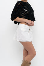 Load image into Gallery viewer, Vintage x Handmade Black Crochet Cropped Tee (XS, S)
