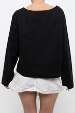 Load image into Gallery viewer, Modern x Black Long Sleeve Linen Top (XS-M)