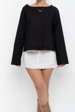 Load image into Gallery viewer, Modern x Black Long Sleeve Linen Top (XS-M)