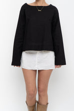 Load image into Gallery viewer, Modern x Black Long Sleeve Linen Top (XS-M)