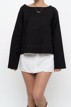 Load image into Gallery viewer, Modern x Black Long Sleeve Linen Top (XS-M)
