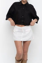 Load image into Gallery viewer, H&amp;M x Black Cropped Linen Buttonup (XS-M)