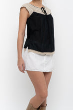 Load image into Gallery viewer, Vintage x LUCKY BRAND Black, Beige Cotton Top (XS, S)