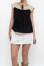 Load image into Gallery viewer, Vintage x LUCKY BRAND Black, Beige Cotton Top (XS, S)