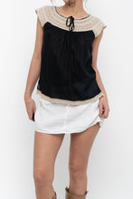 Load image into Gallery viewer, Vintage x LUCKY BRAND Black, Beige Cotton Top (XS, S)